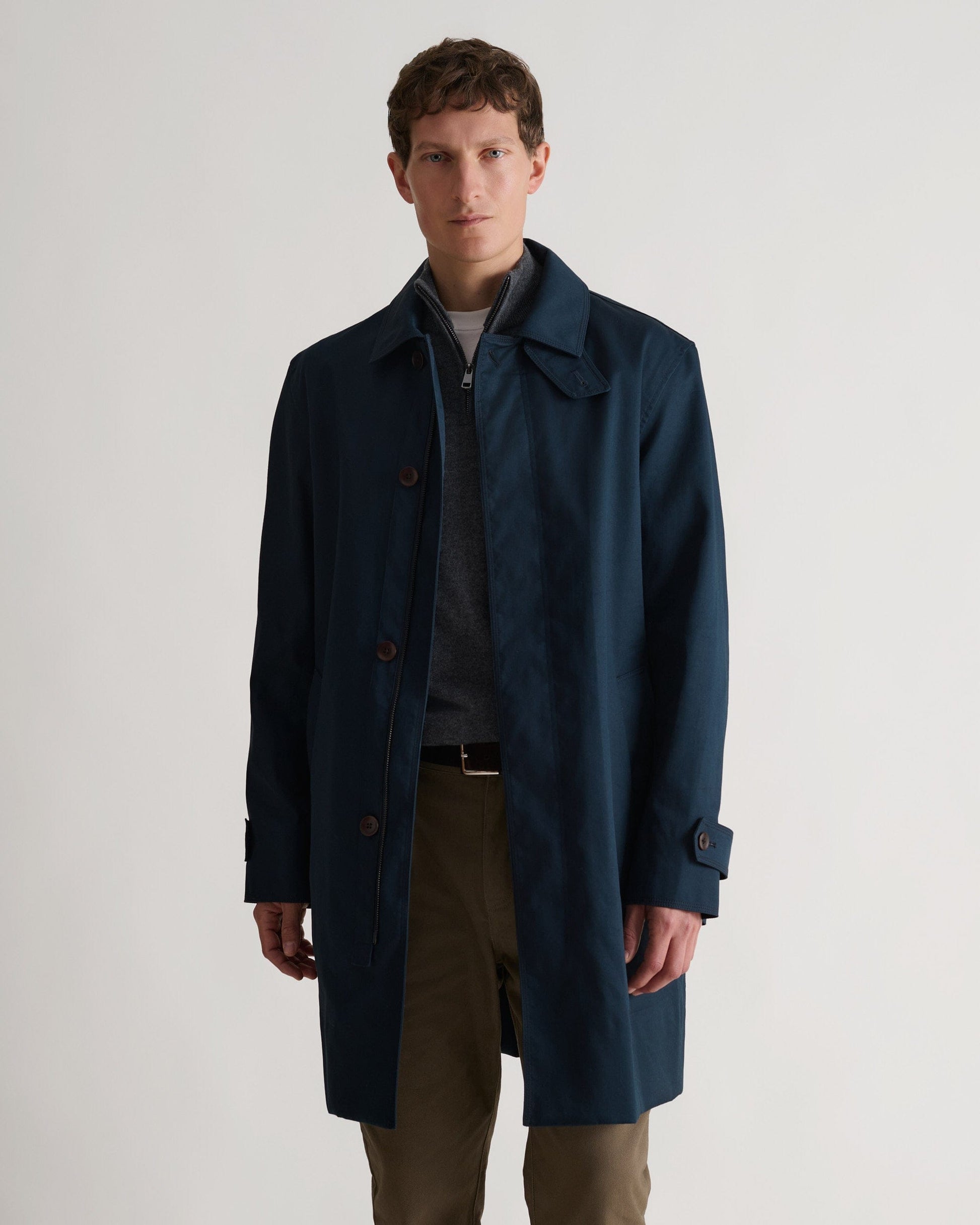 Men's Showerproof Rain Mac - Navy