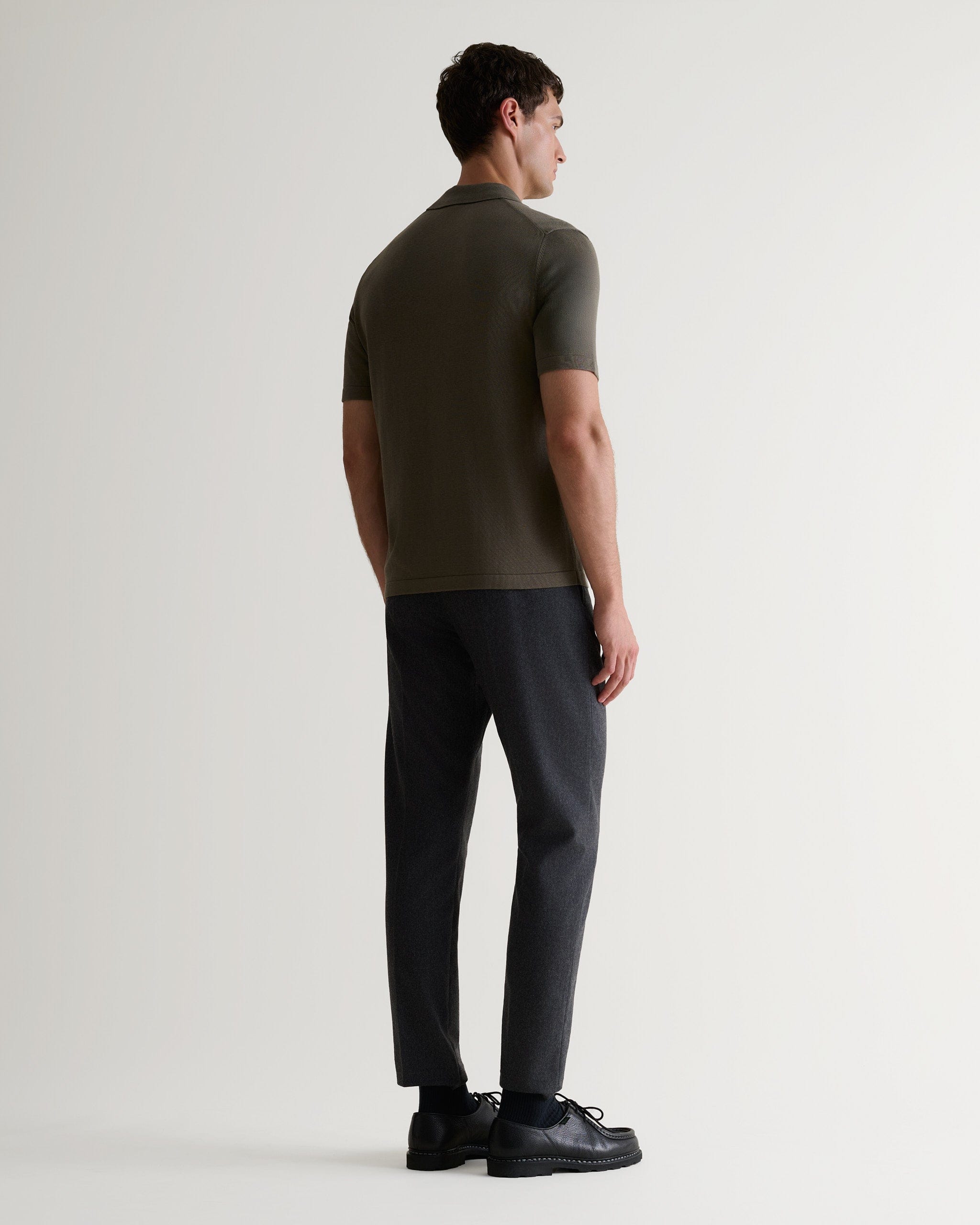 トップス STUDIOUS washable silk cotton polo Men's Silk-Cotton Fine Knit Polo | Rise & Fall