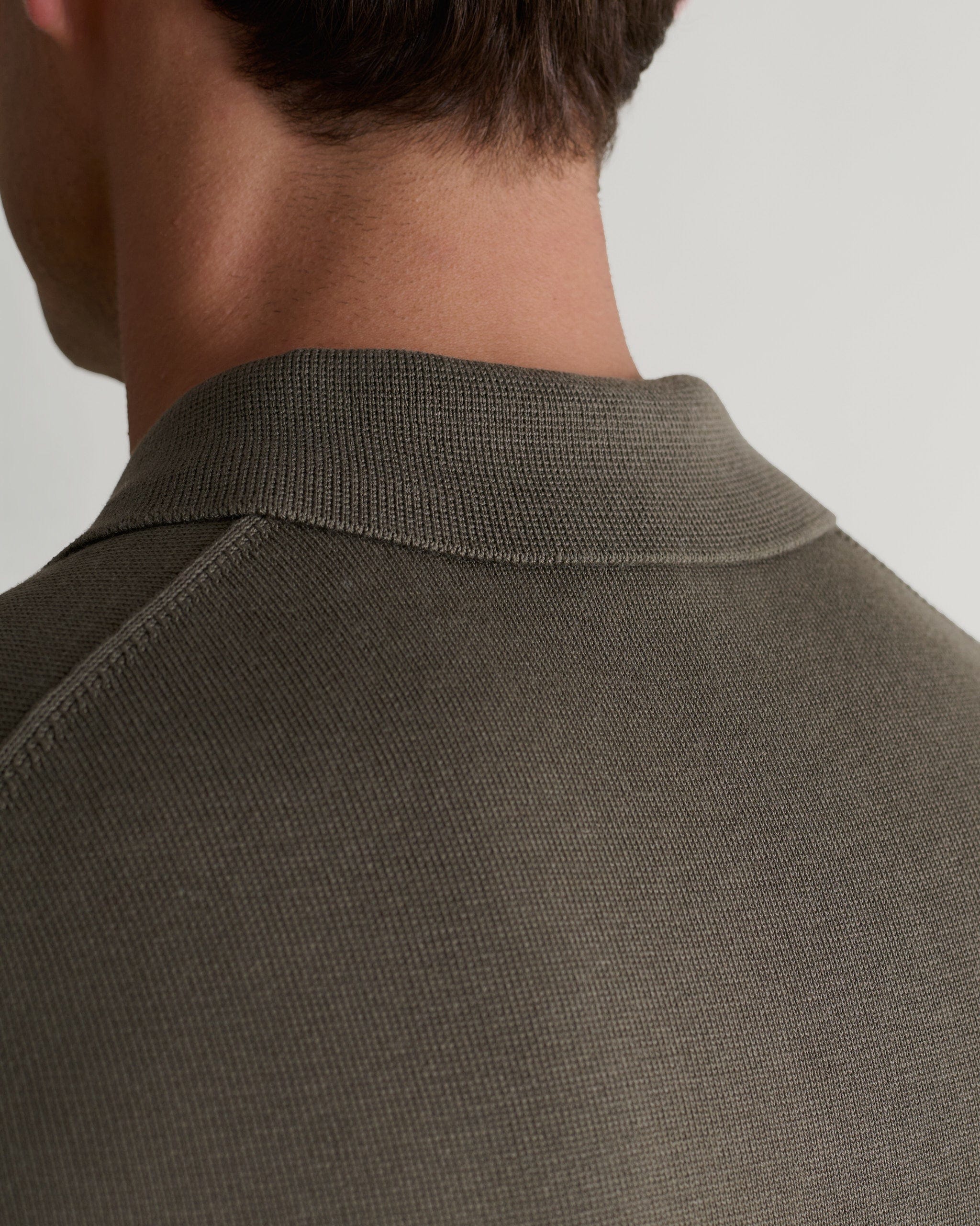 Men's Silk-Cotton Fine Knit Polo | Rise & Fall