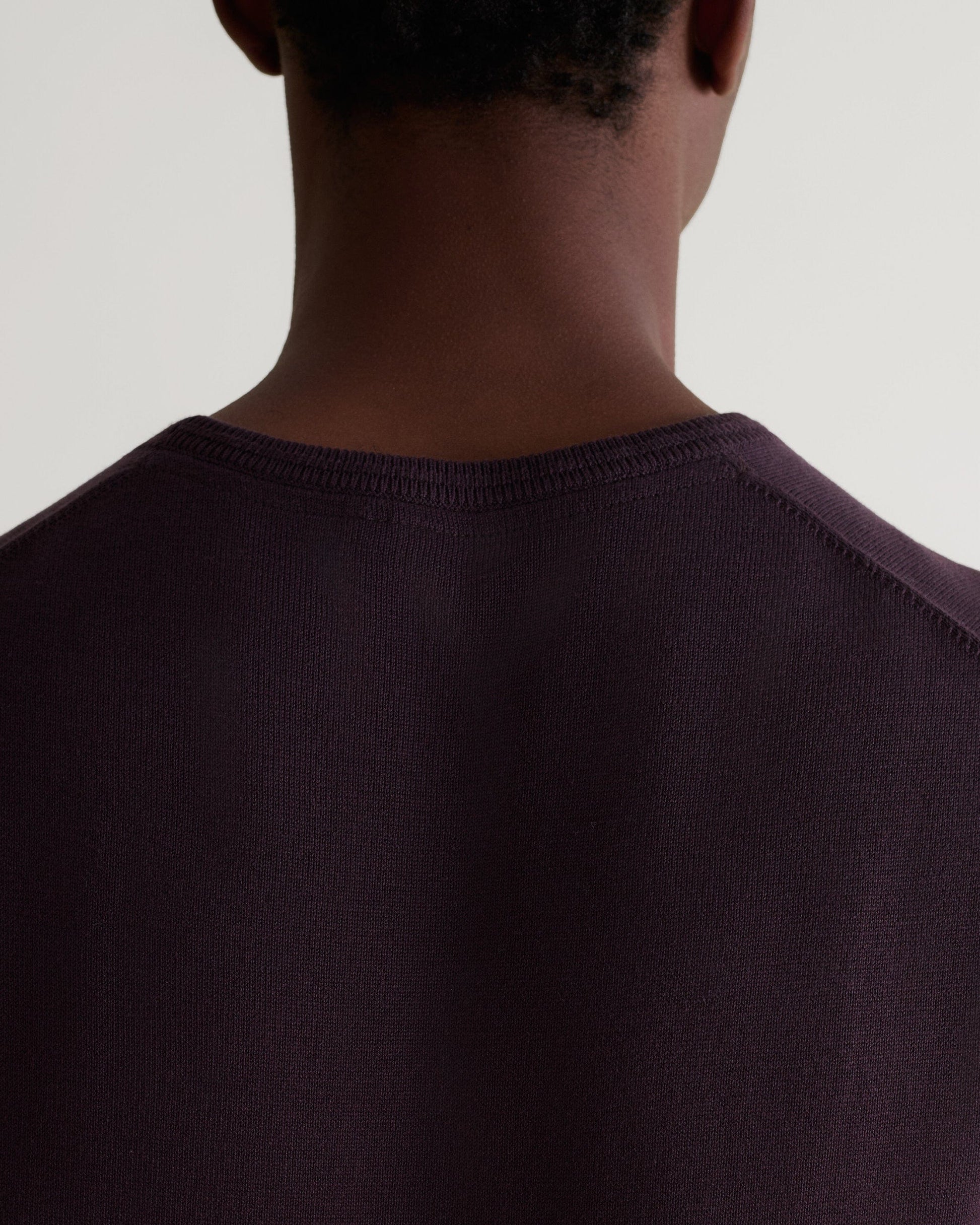 Men's Silk-Cotton Fine Knit T-shirt - Umber