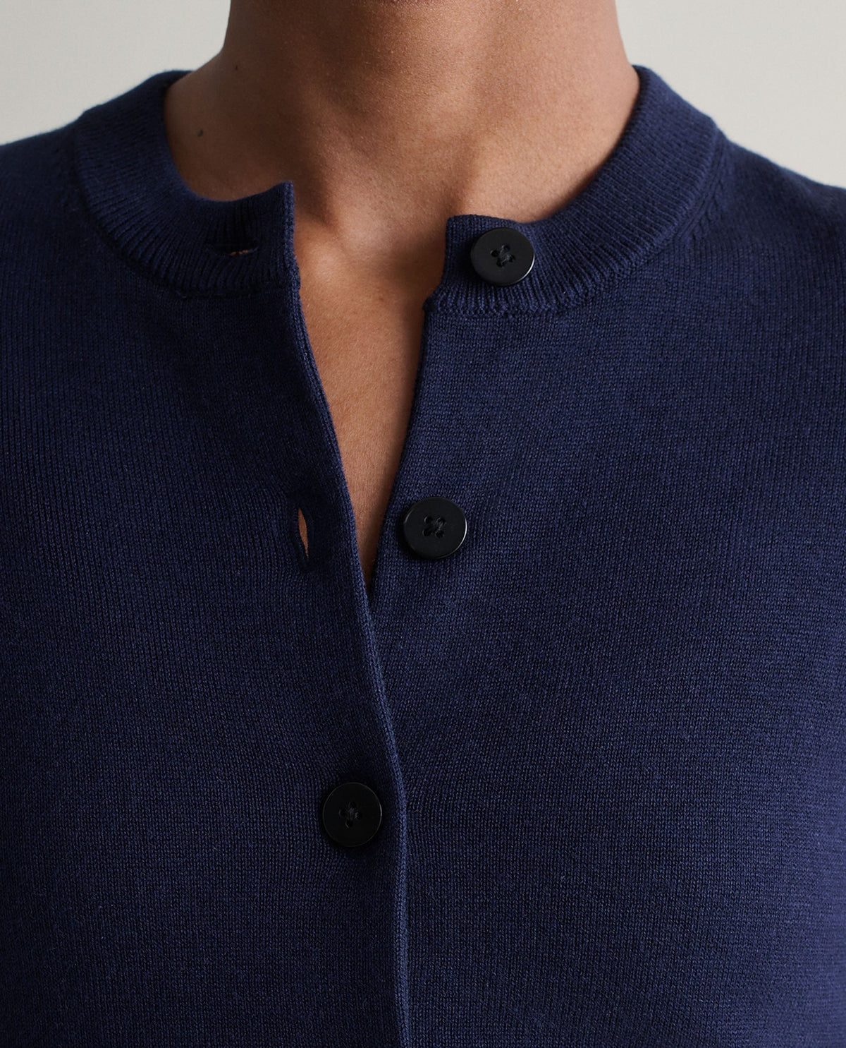 Women's Silk-Cotton Cardigan - Navy