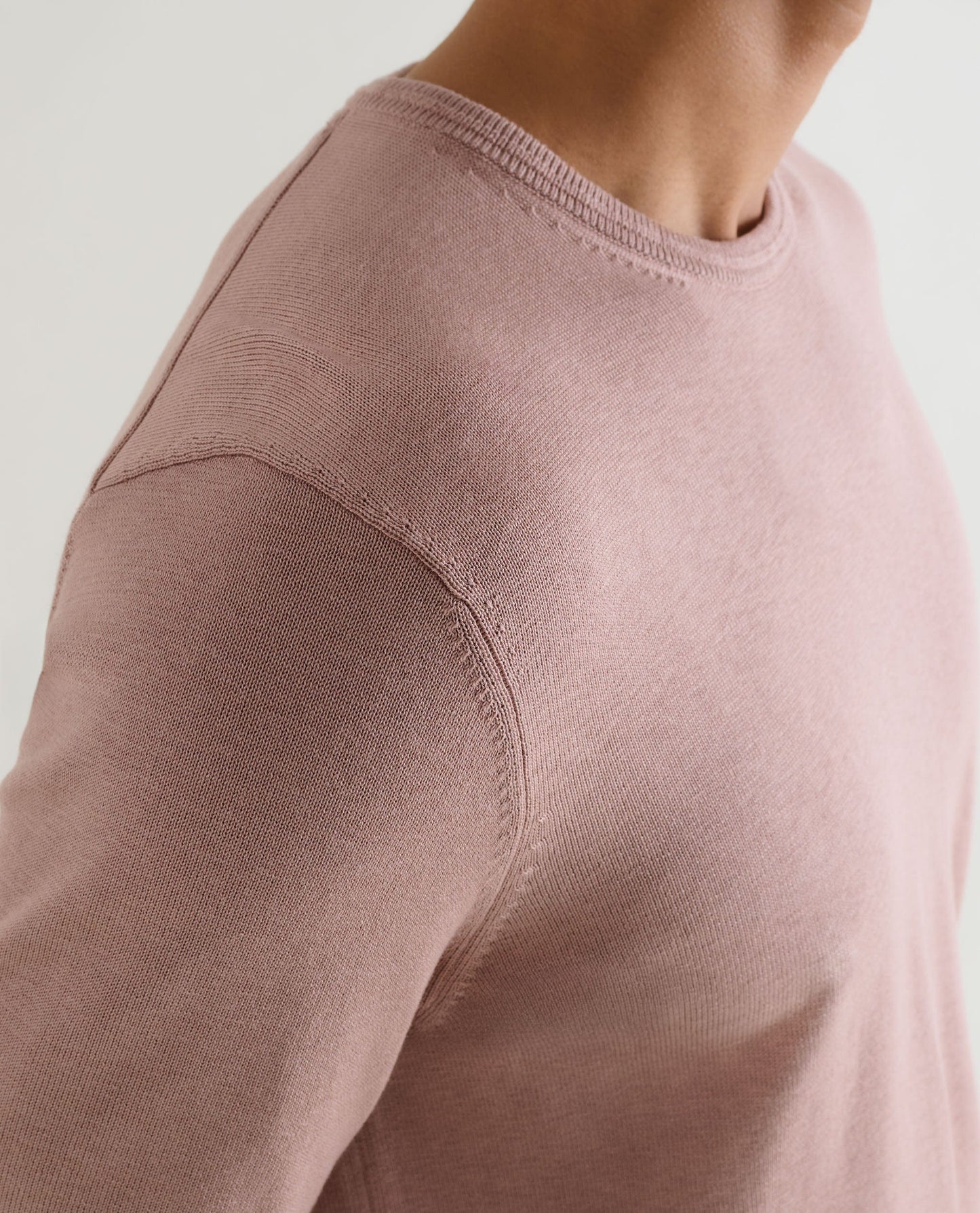 Men's Silk-Cotton Fine Knit T-shirt - Clay