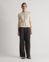 Women's Silk-Cotton Cardigan - Buttermilk