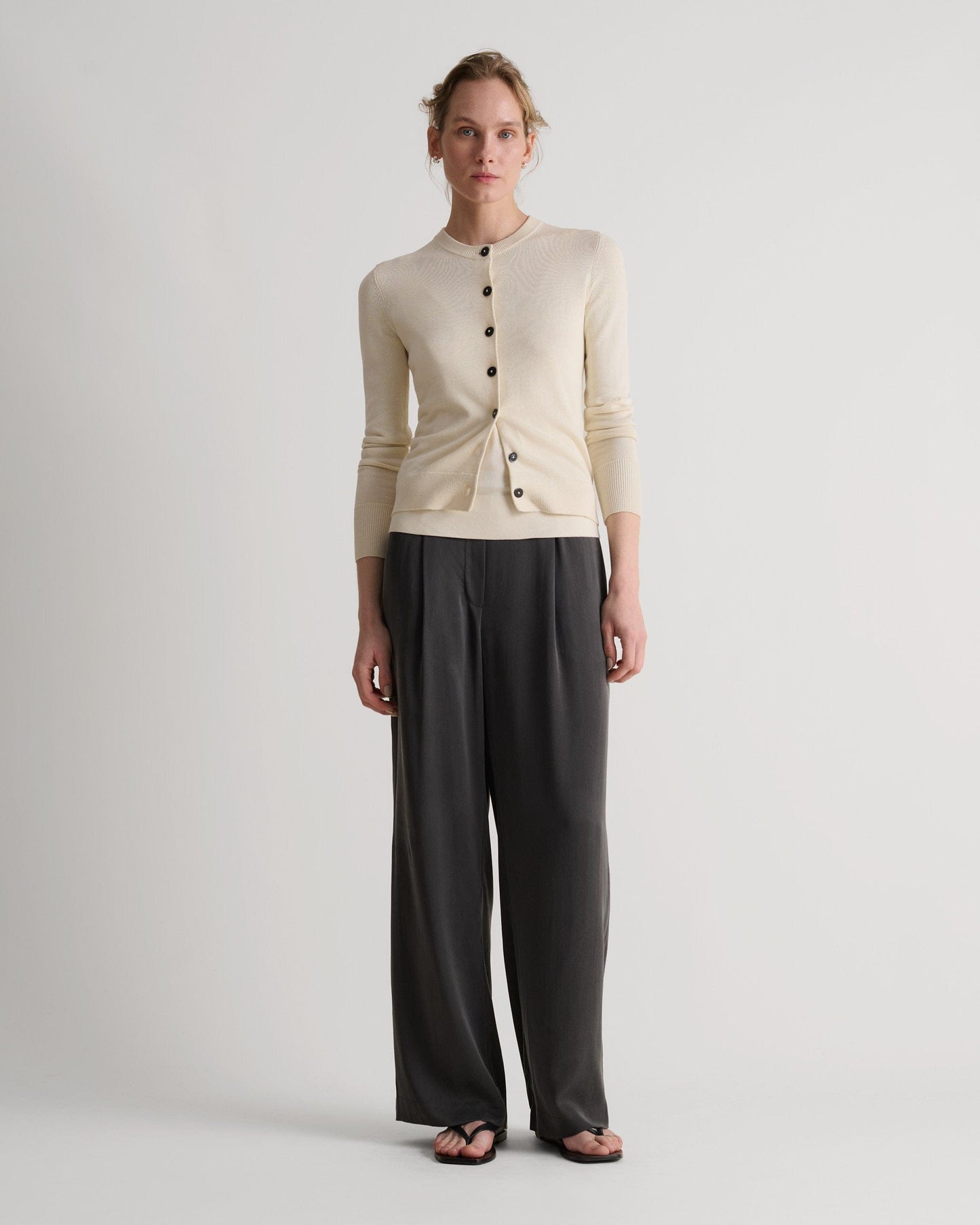 Women's Silk-Cotton Cardigan - Buttermilk
