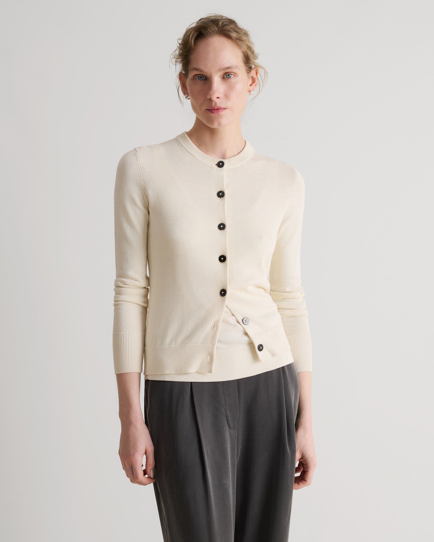 Women's Silk-Cotton Cardigan - Buttermilk