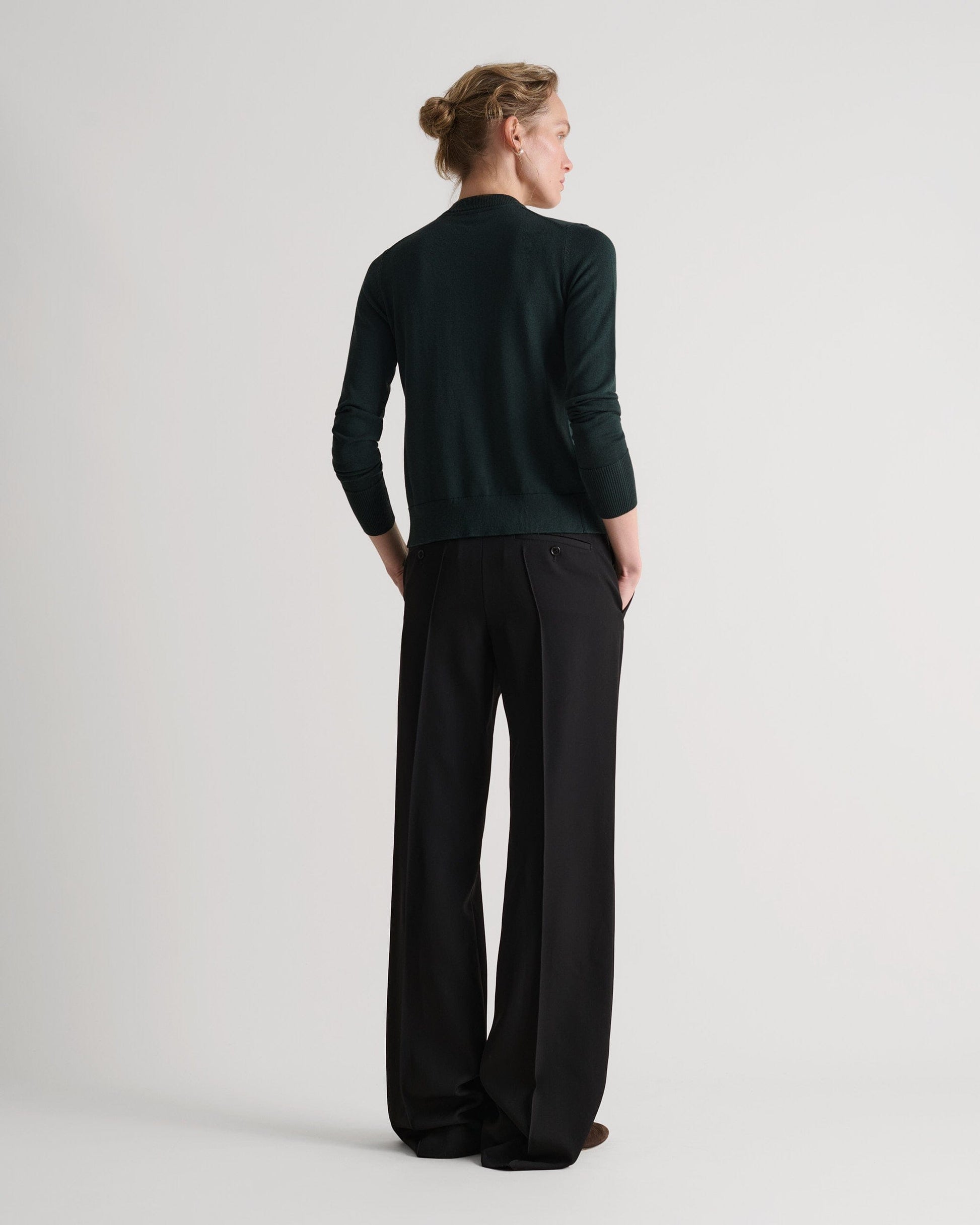 Women's Silk-Cotton Cardigan - Kelp