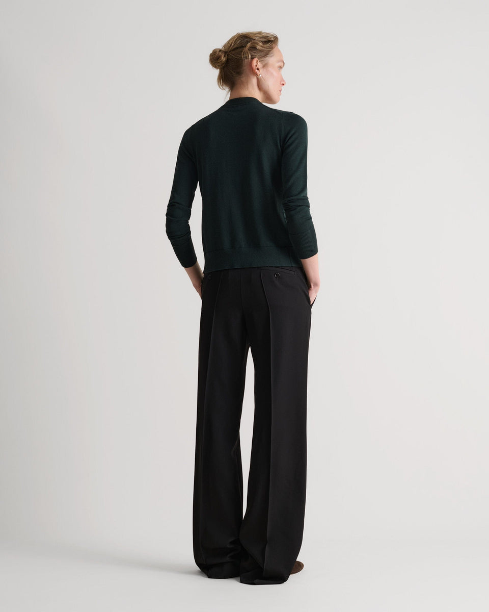 Women's Silk-Cotton Cardigan - Kelp