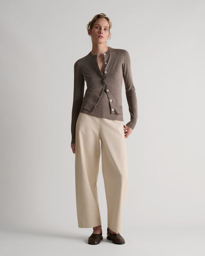 Silk-Cotton Cardigan - Mole