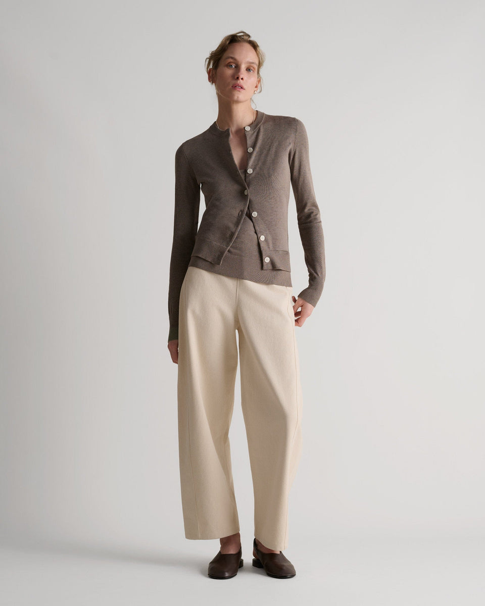 Women's Silk-Cotton Cardigan - Mole