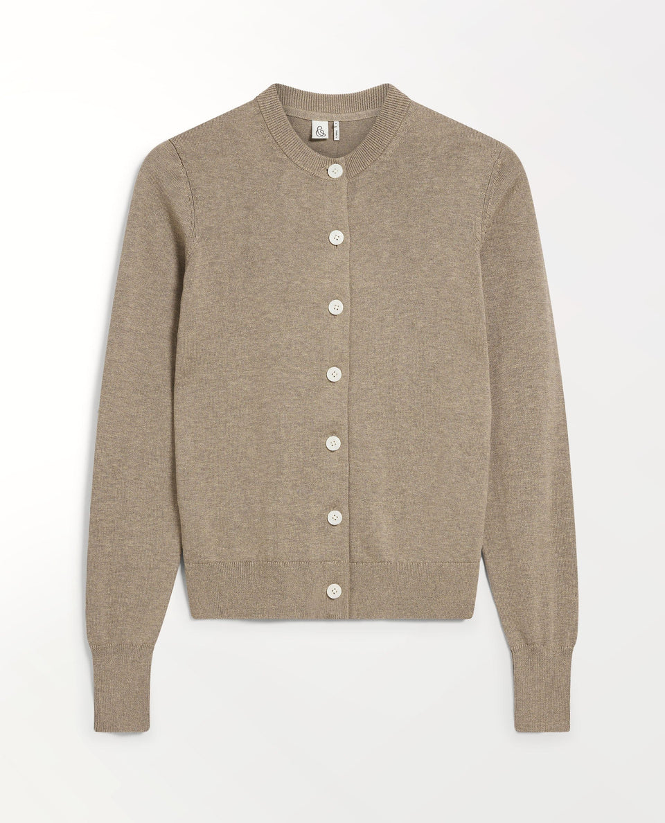 Women's Silk-Cotton Cardigan - Mole