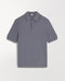 Men's Silk-Cotton Fine Knit Polo - Steel Blue