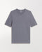 Men's Silk-Cotton Fine Knit T-shirt - Steel Blue