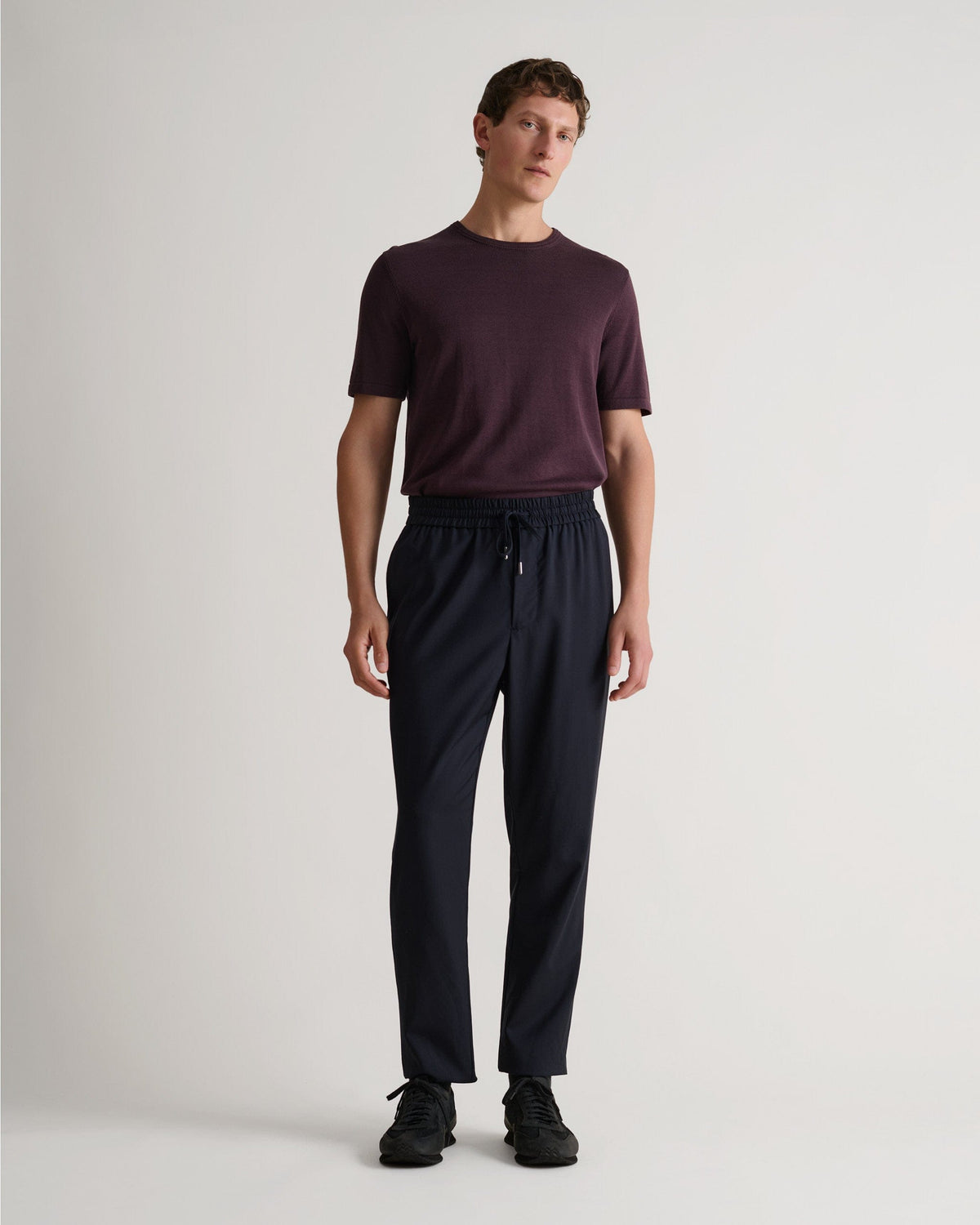 Men's Silk-Cotton Fine Knit T-shirt - Umber