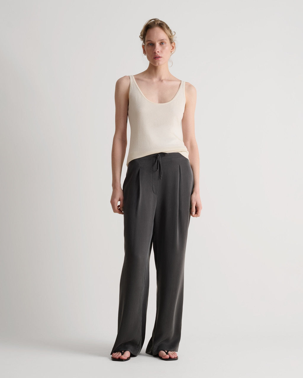 ' s Silk Cotton Vest Buttermilk