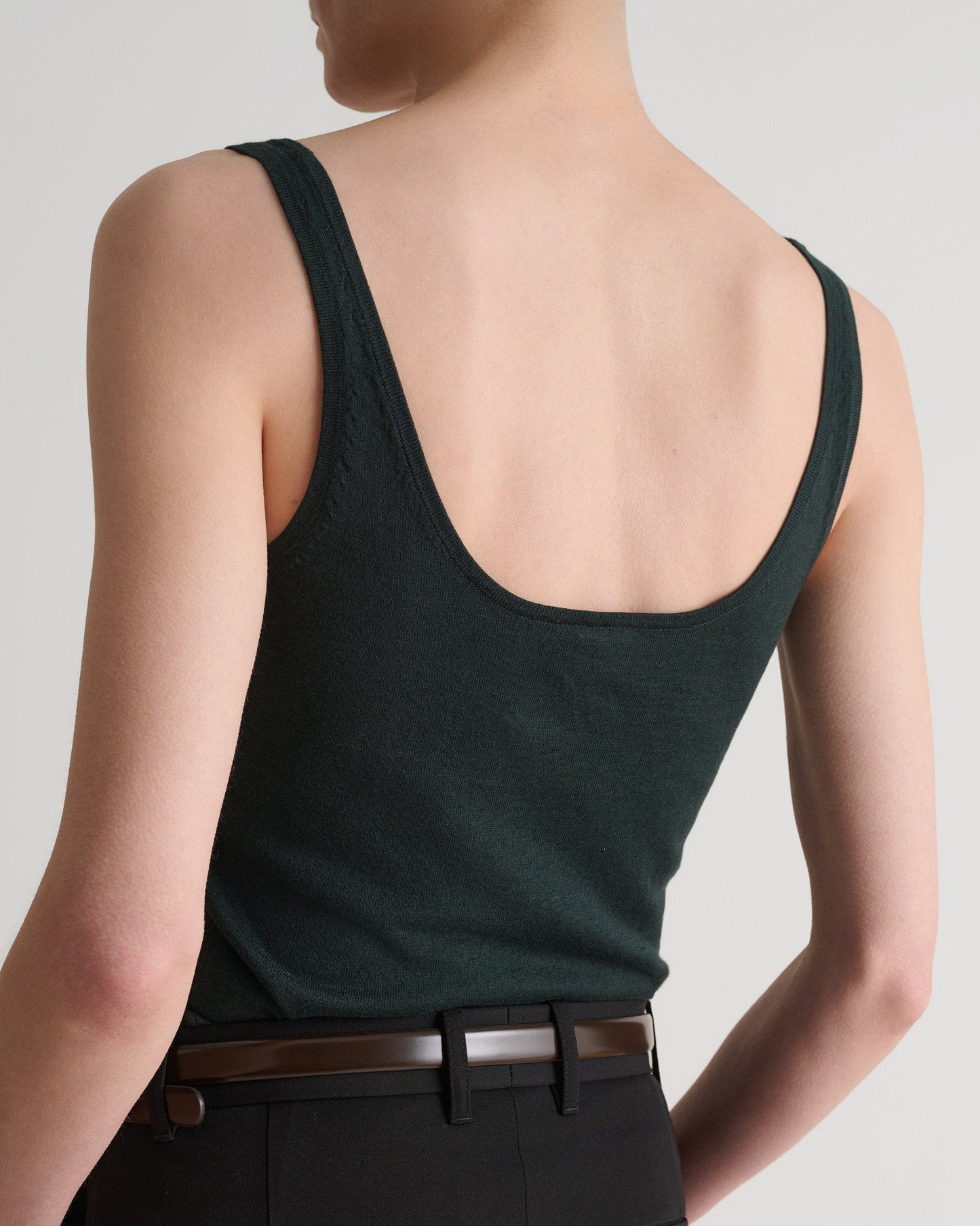 Women's Silk-Cotton Vest - Kelp