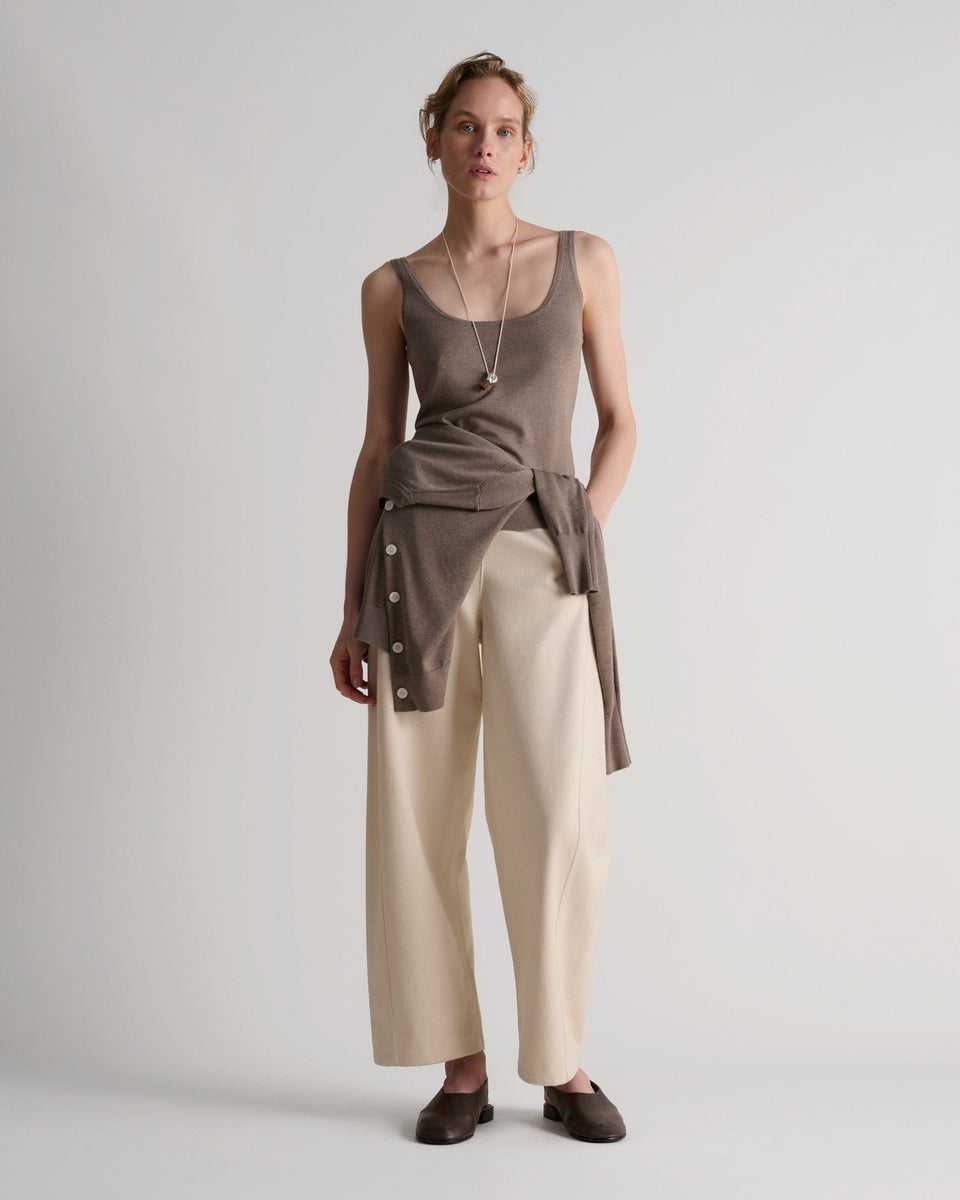Women's Silk-Cotton Vest - Mole