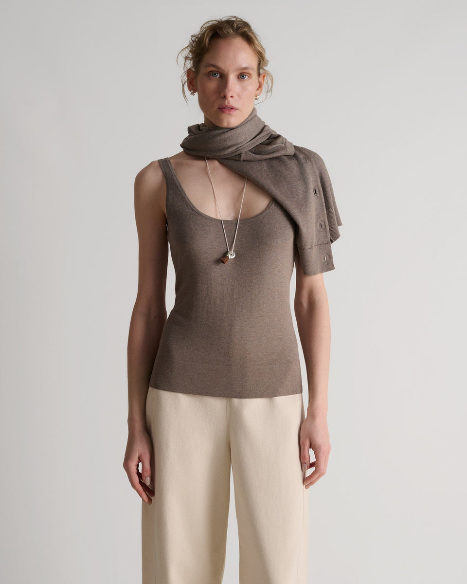 Women's Silk-Cotton Vest - Mole