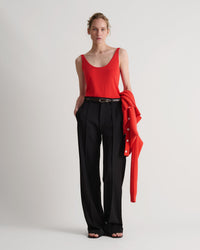 Women's Silk-Cotton Vest - Poppy