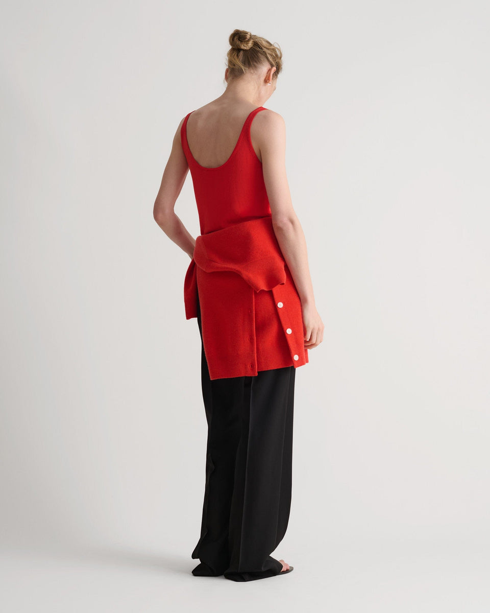 Women's Silk-Cotton Vest - Poppy