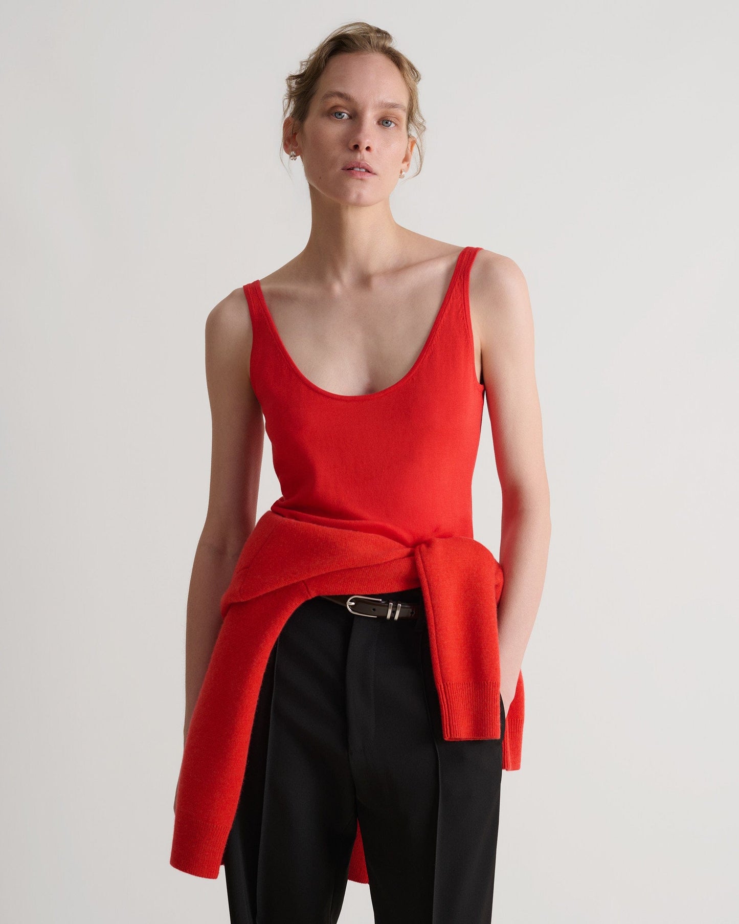 Women's Silk-Cotton Vest - Poppy