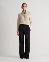 Women's Silk Crepe Shirt - Parchment