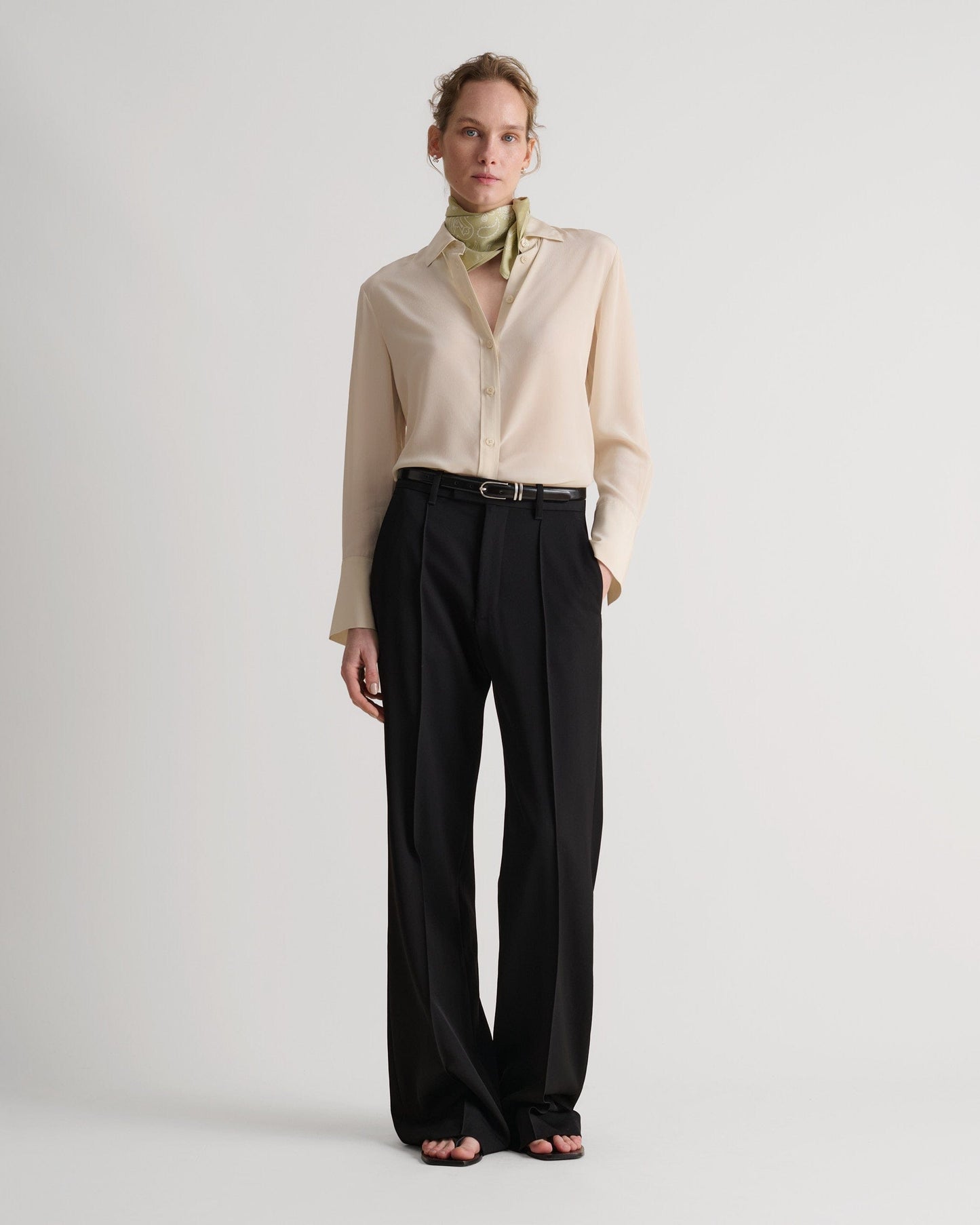 Women's Silk Crepe Shirt - Parchment