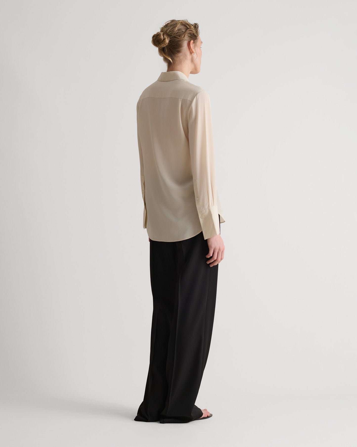 Women's Silk Crepe Shirt - Parchment