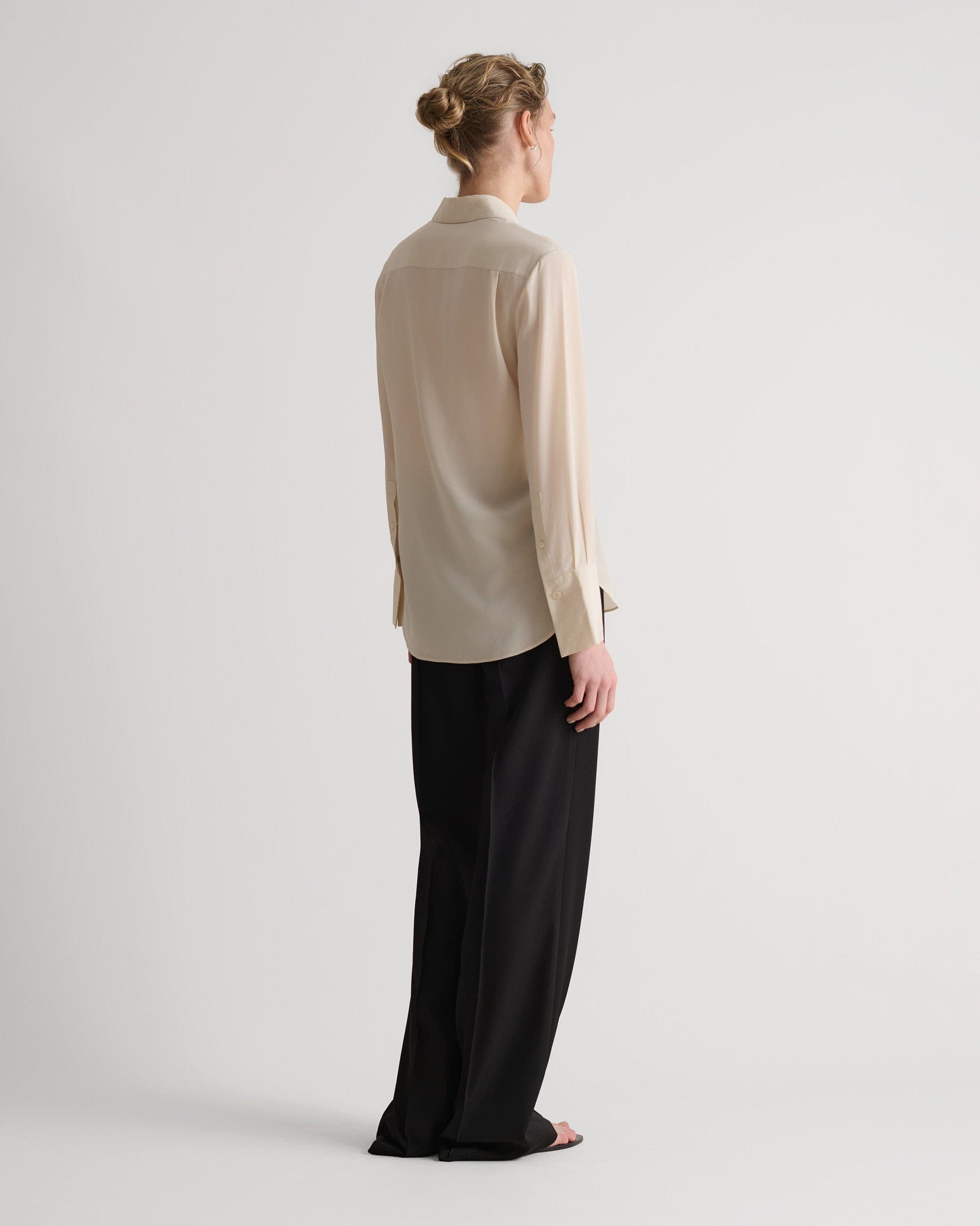 Women's Silk Crepe Shirt - Parchment
