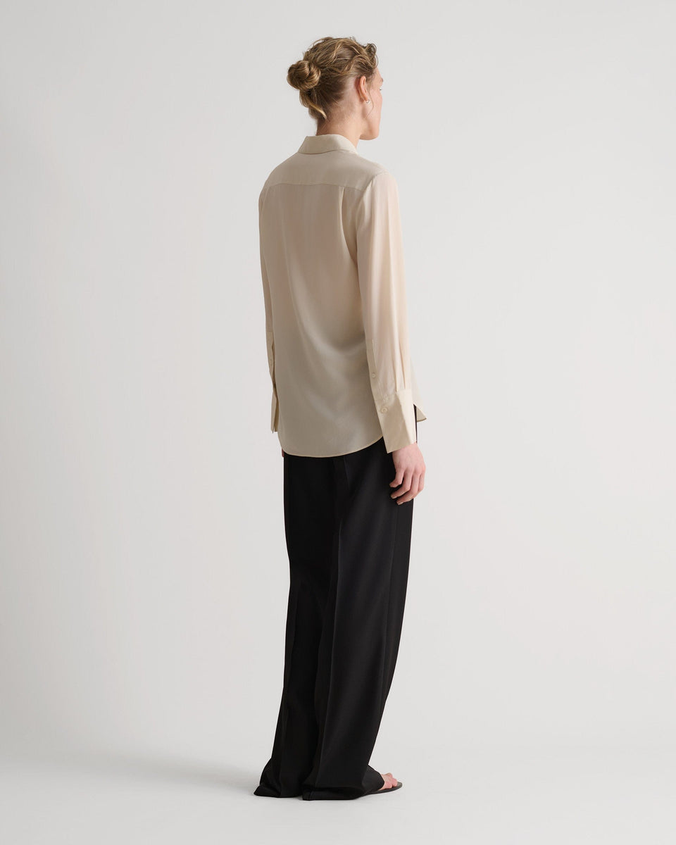 Women's Silk Crepe Shirt - Parchment