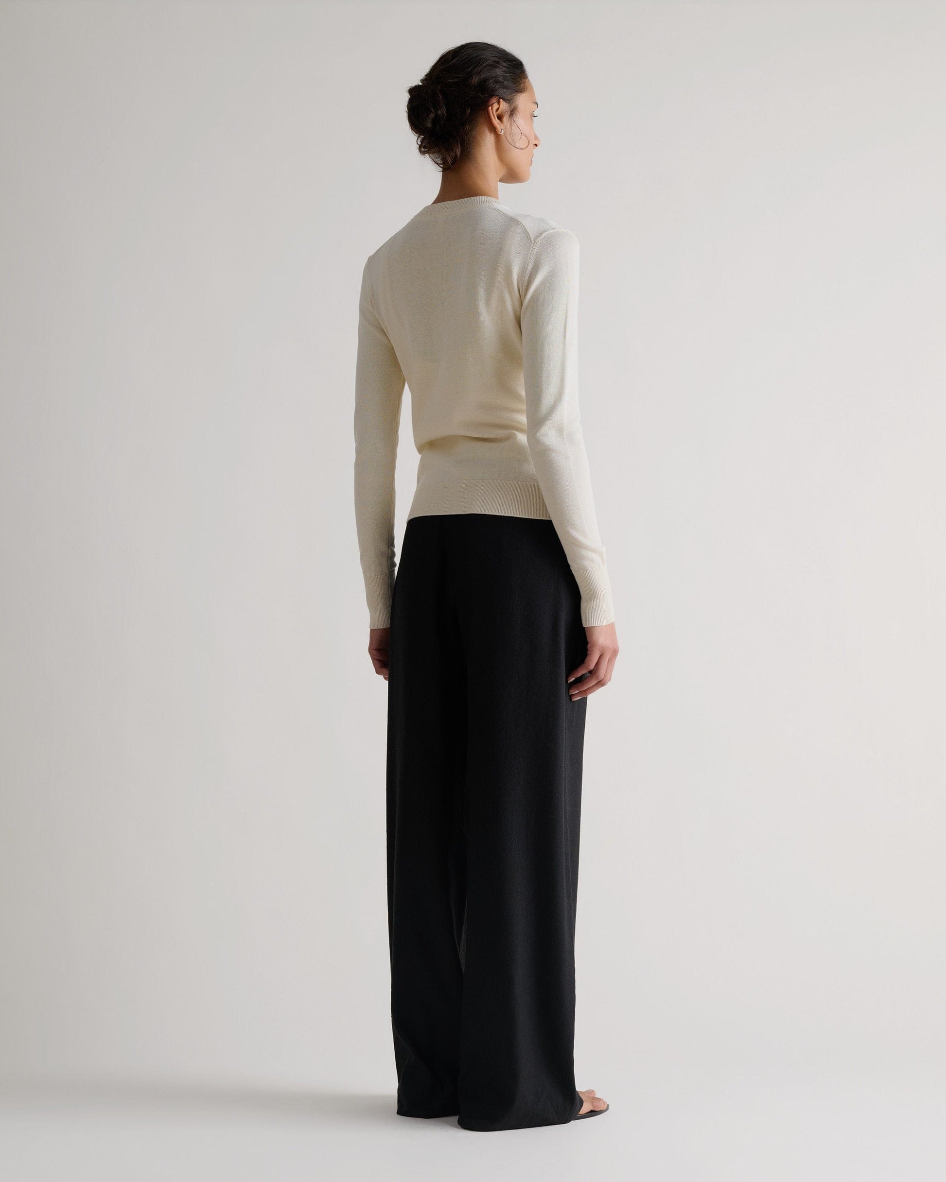 Women's Silk-Cotton Cardigan - Buttermilk