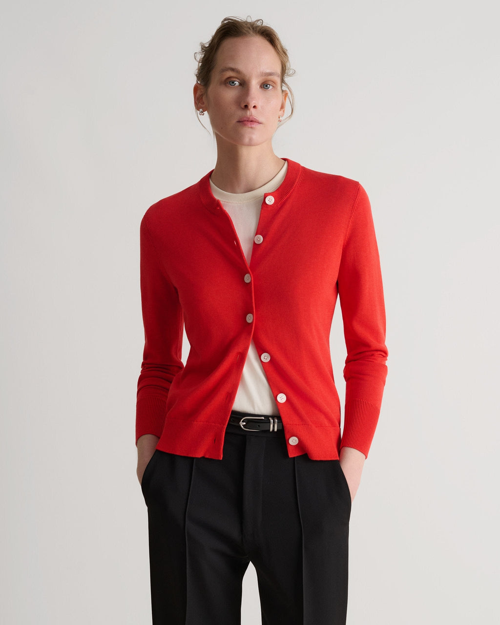 Silk Cotton Cardigan Poppy