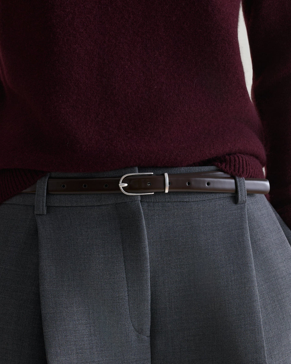 Women's Smooth Leather Narrow Belt