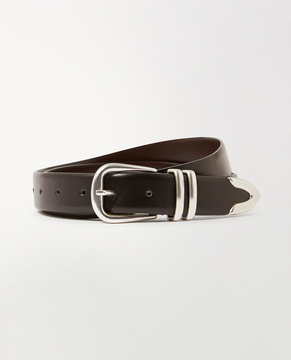 Women's Smooth Leather Wide Buckle Belt