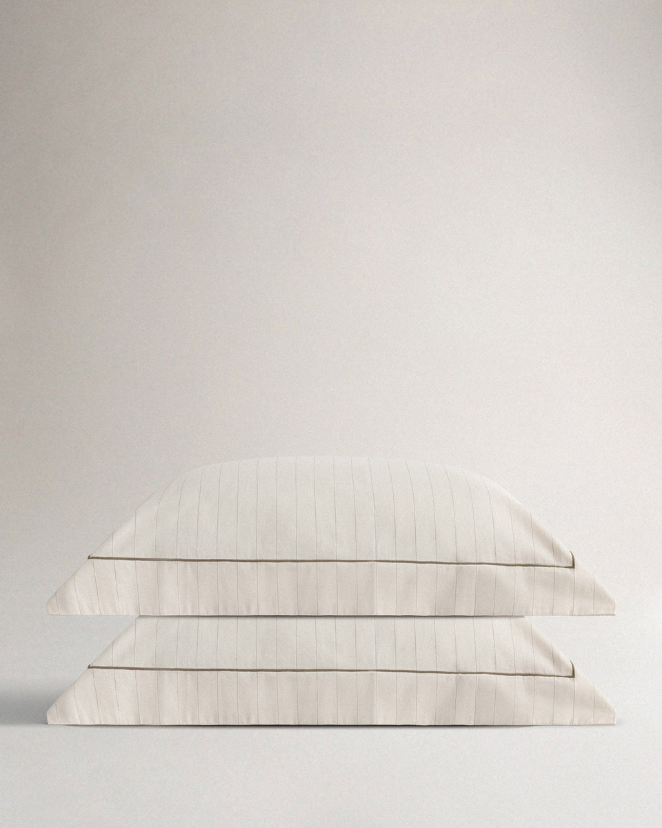 The Soft & Smooth Luxury Oxford Pillowcase Set - Buttermilk Stripe
