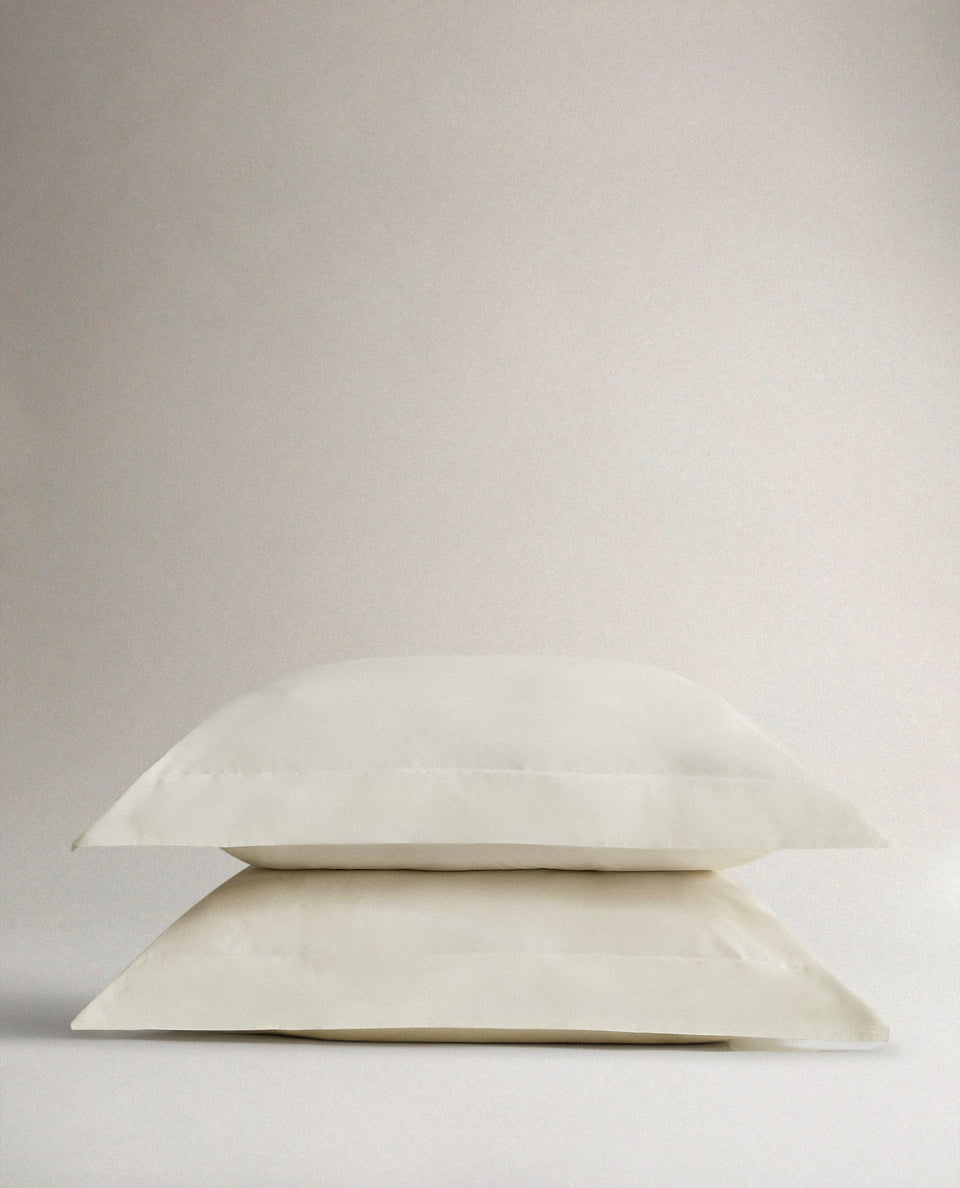 Soft & Smooth Cotton Sateen Oxford Pillowcases - Buttermilk