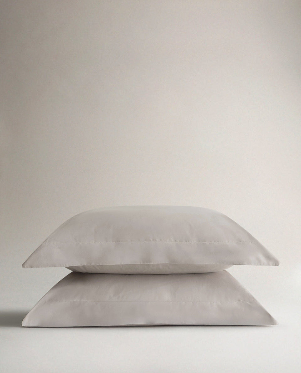 Soft & Smooth Cotton Sateen Oxford Pillowcases - Pebble