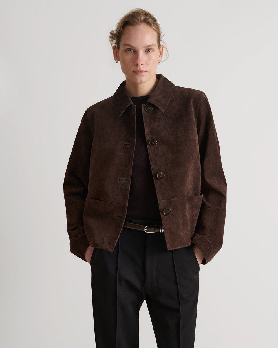 Women's Suede Jacket - Chocolate