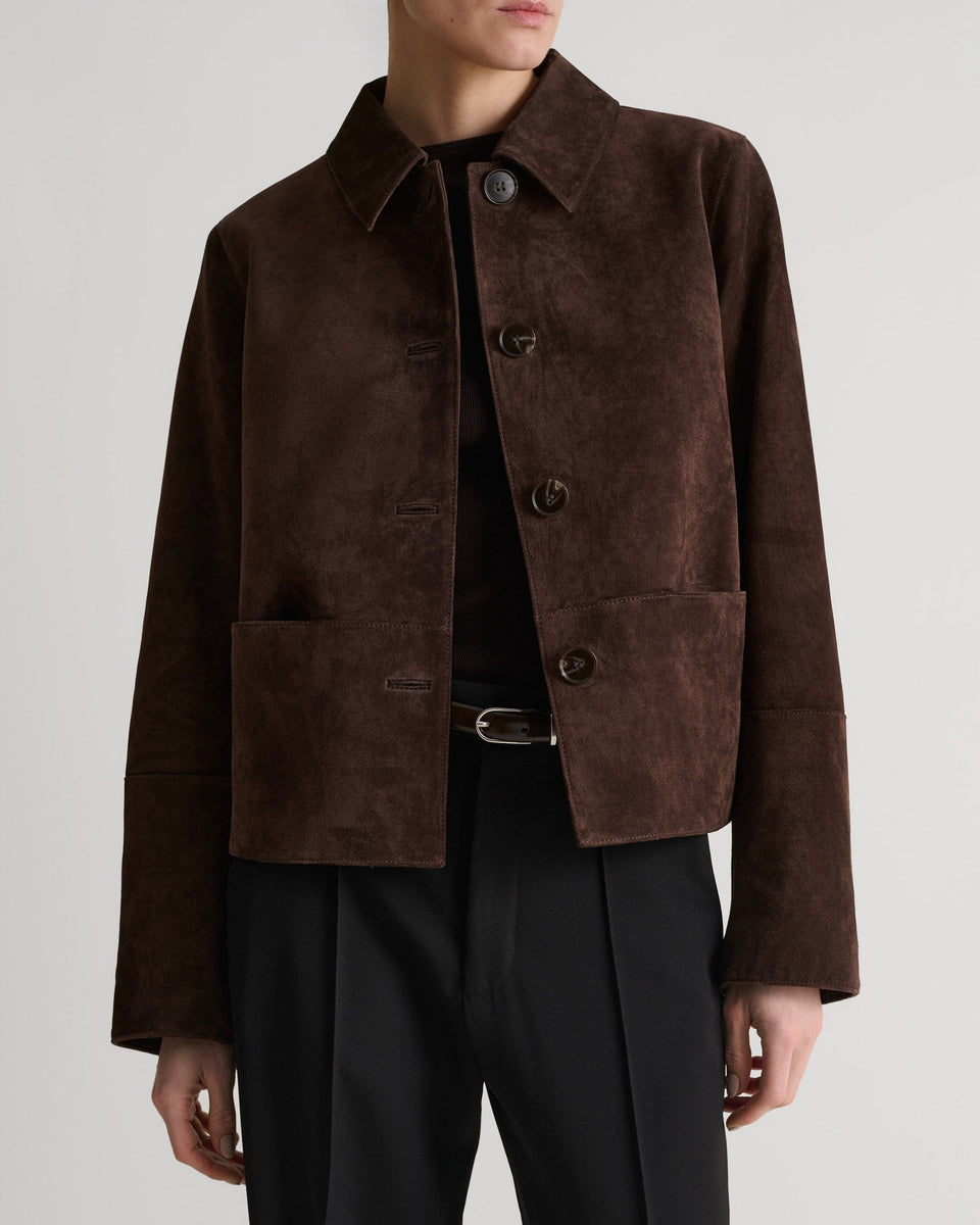 Women's Suede Jacket - Chocolate