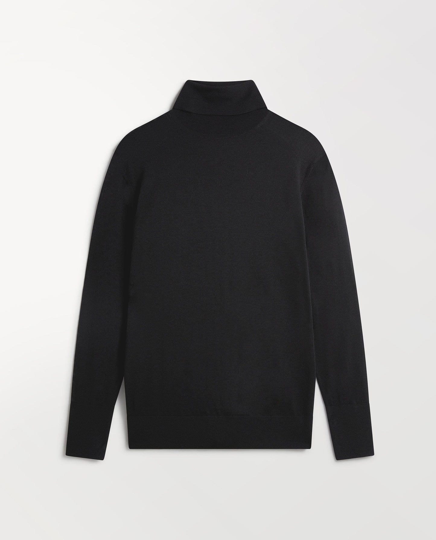 Women's Superfine Merino Roll Neck Jumper - Black