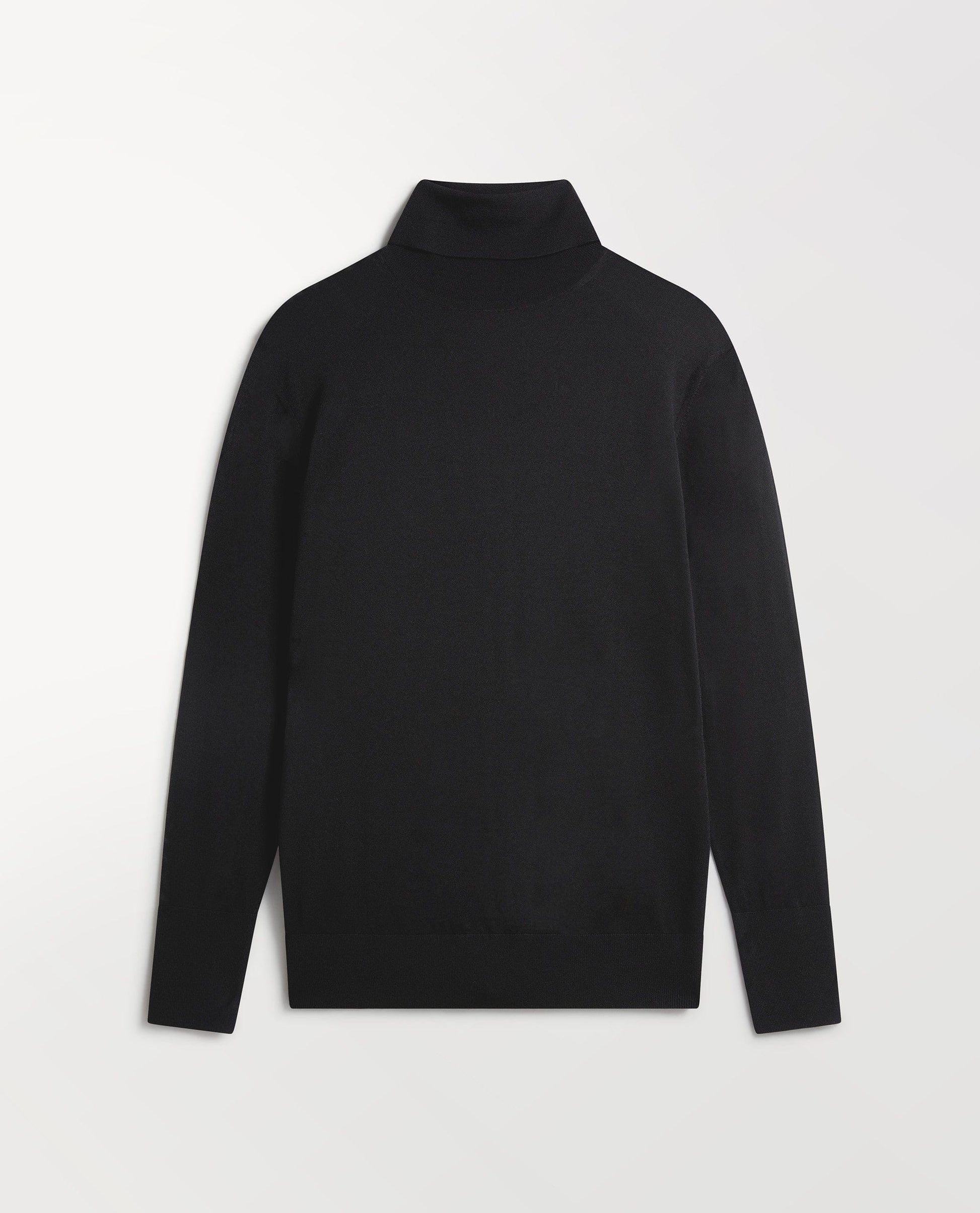 Women's Superfine Merino Roll Neck Jumper - Black