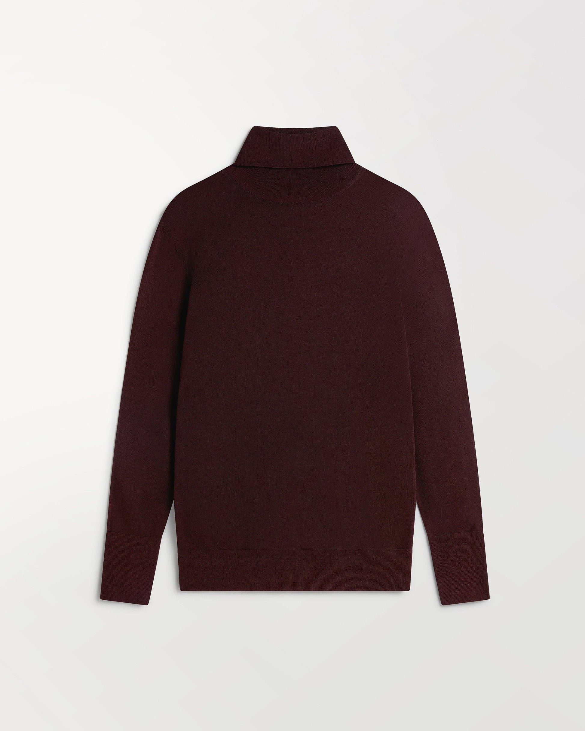 Women's Superfine Merino Roll Neck Jumper - Oxblood