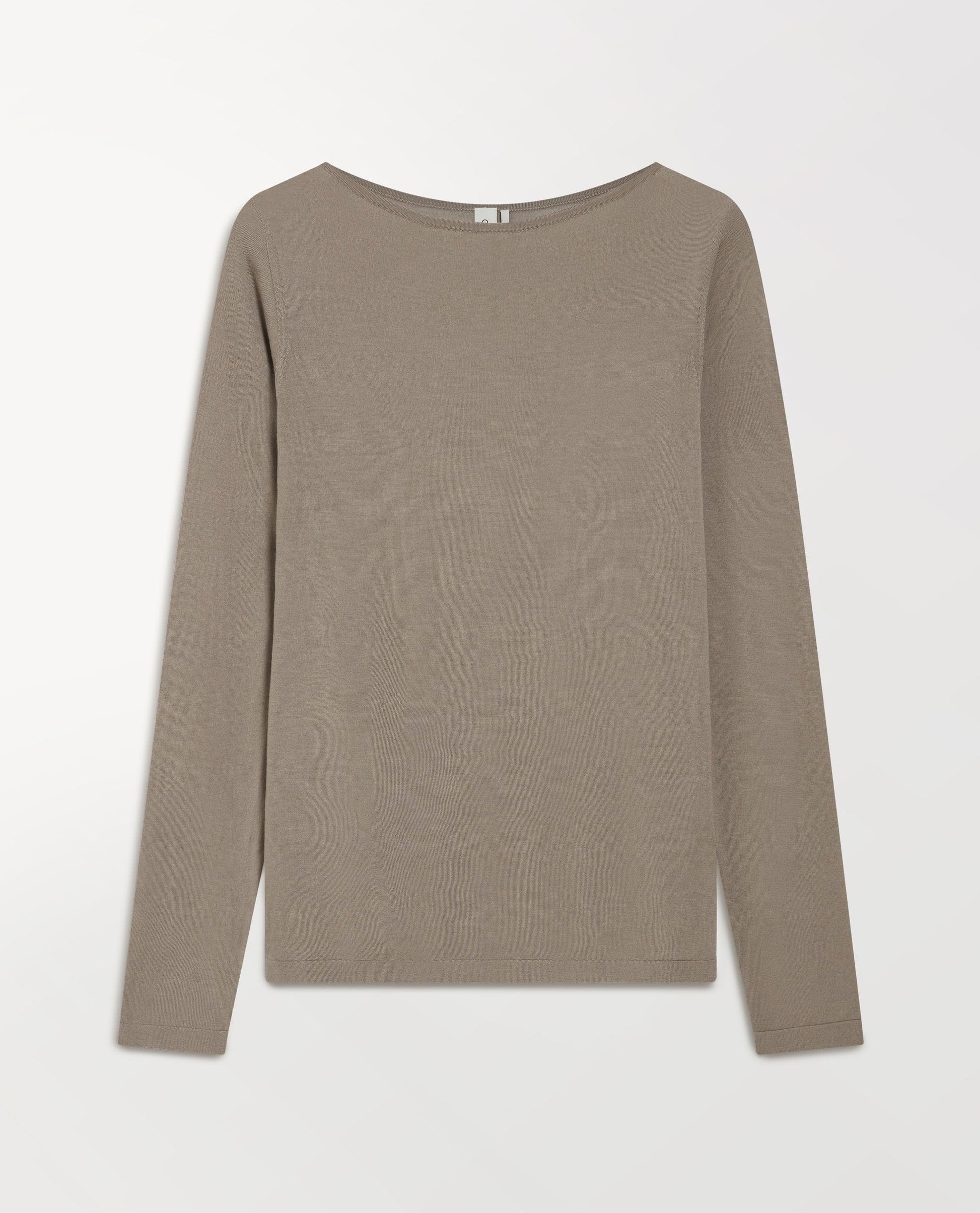 Women's Superfine Merino Straight Neck Jumper - Mole