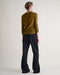Women's Superfine Merino V Neck Jumper - Golden Olive
