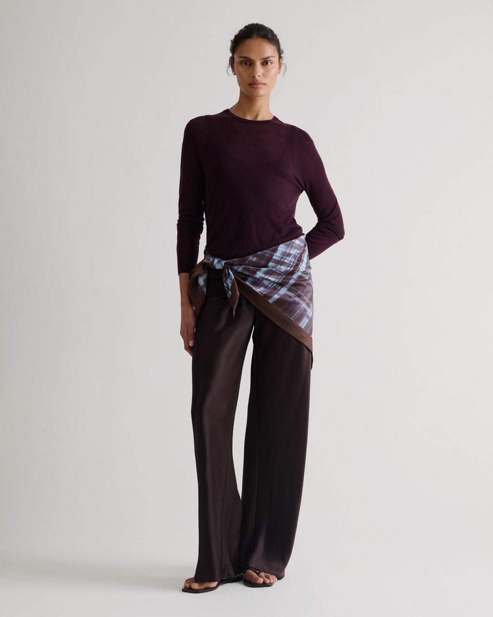 Women's TENCEL™ Cashmere Double Layered Crew Neck Jumper - Oxblood