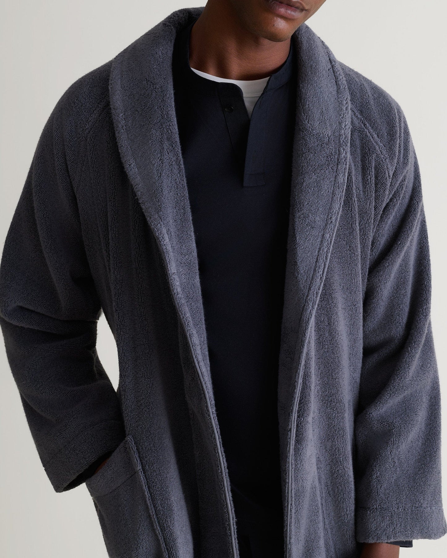 Men's Terry Bathrobe - Grey