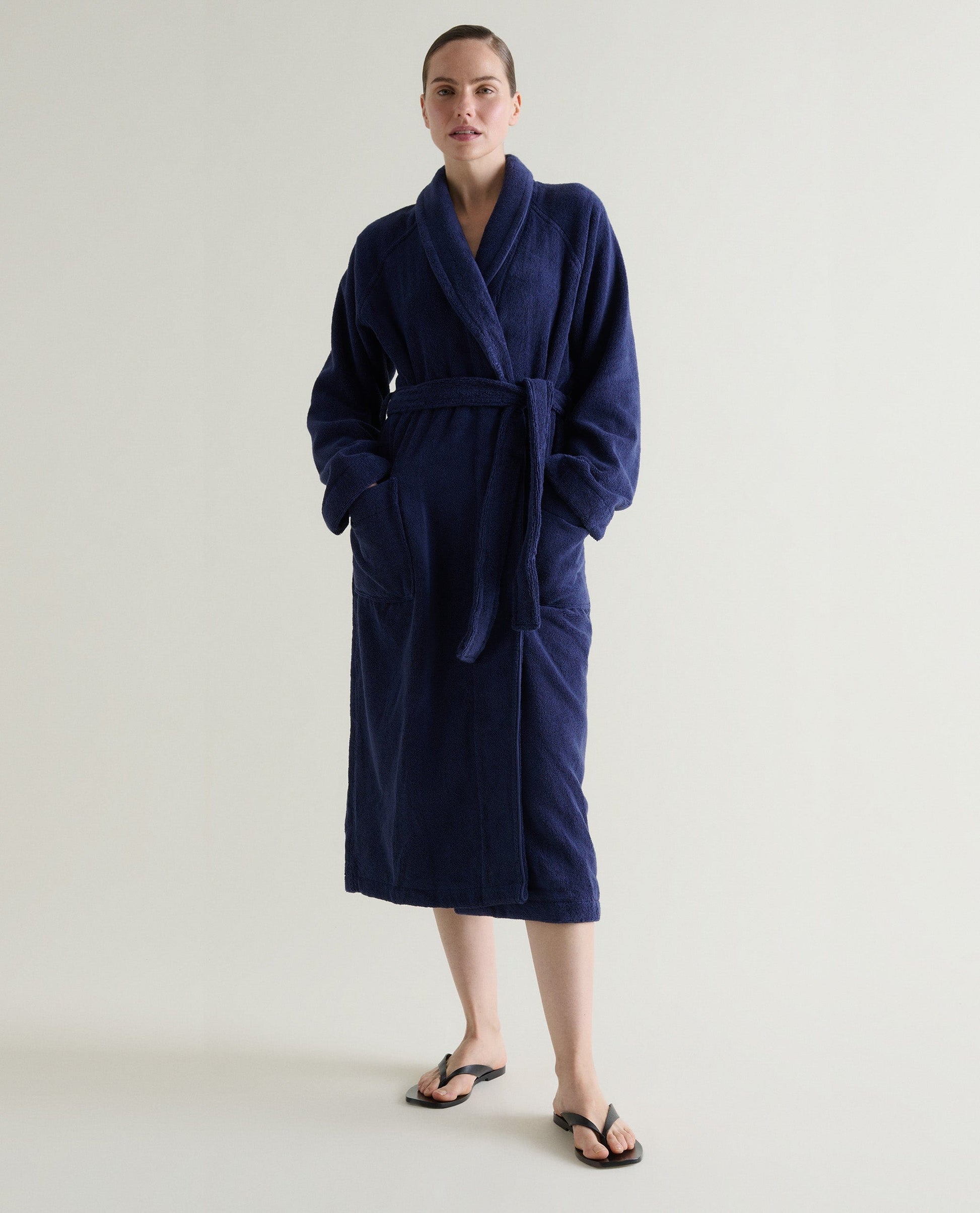 Women's Terry Bathrobe - Navy