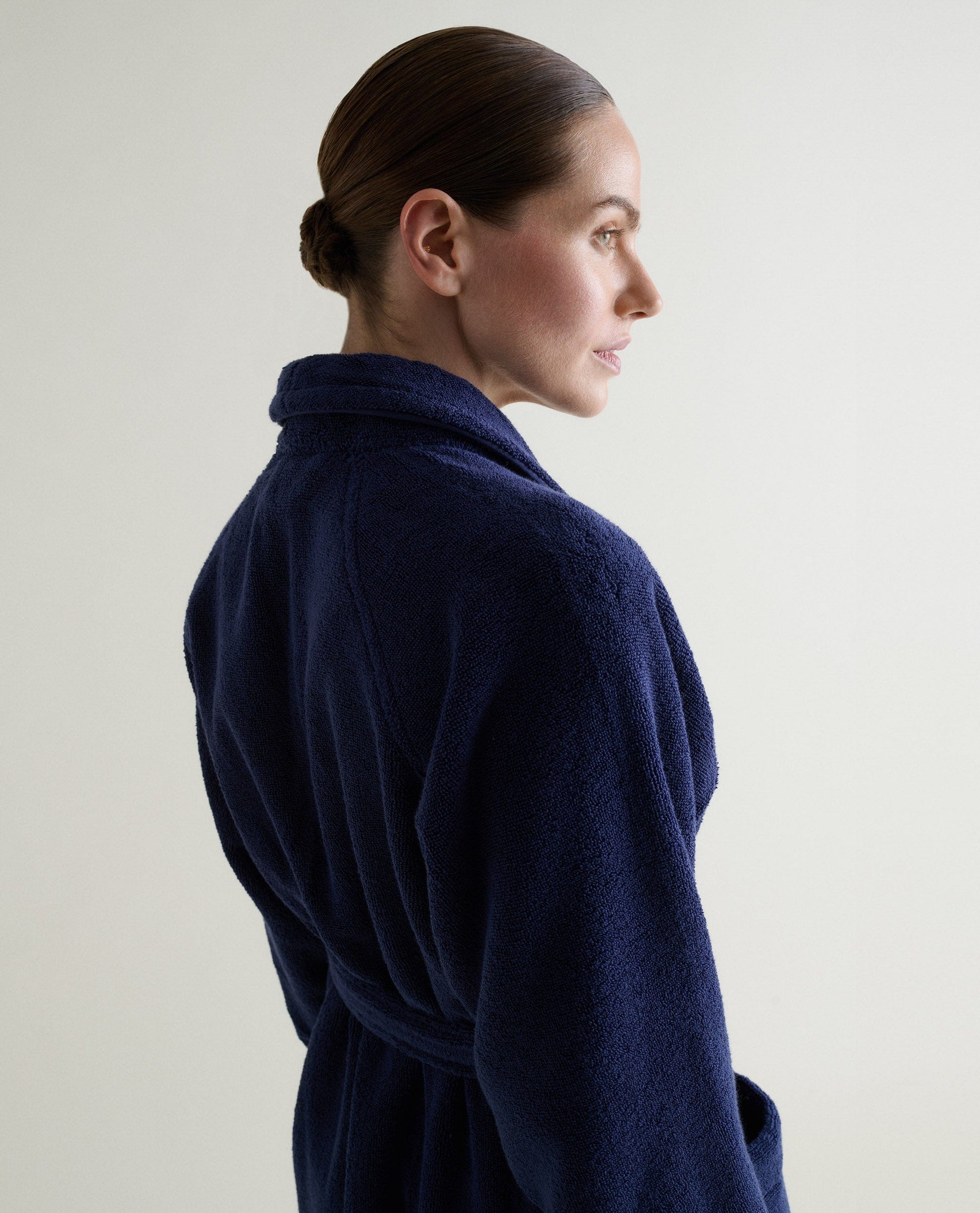 Women's Terry Bathrobe - Navy