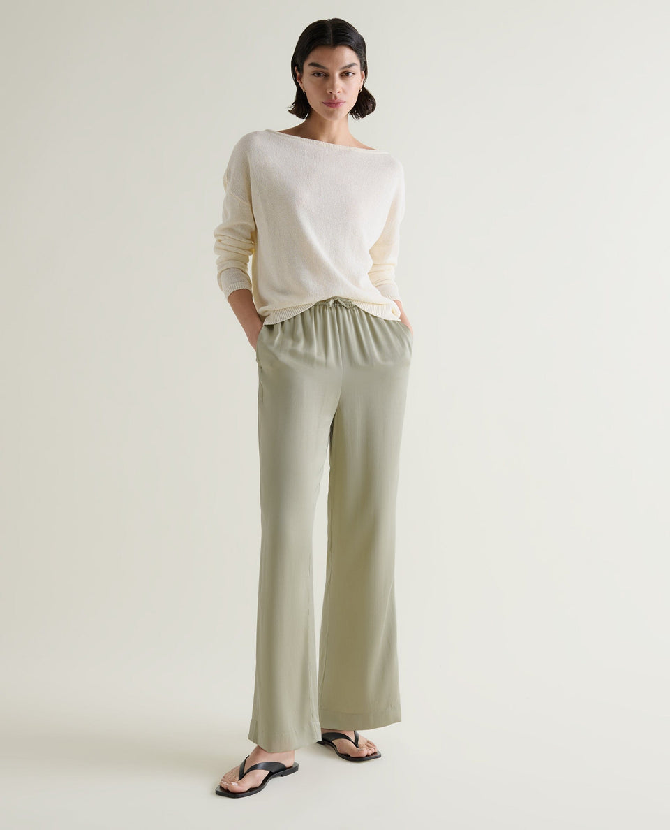 Women's Cotton Bouclé Slash Neck Jumper - Parchment