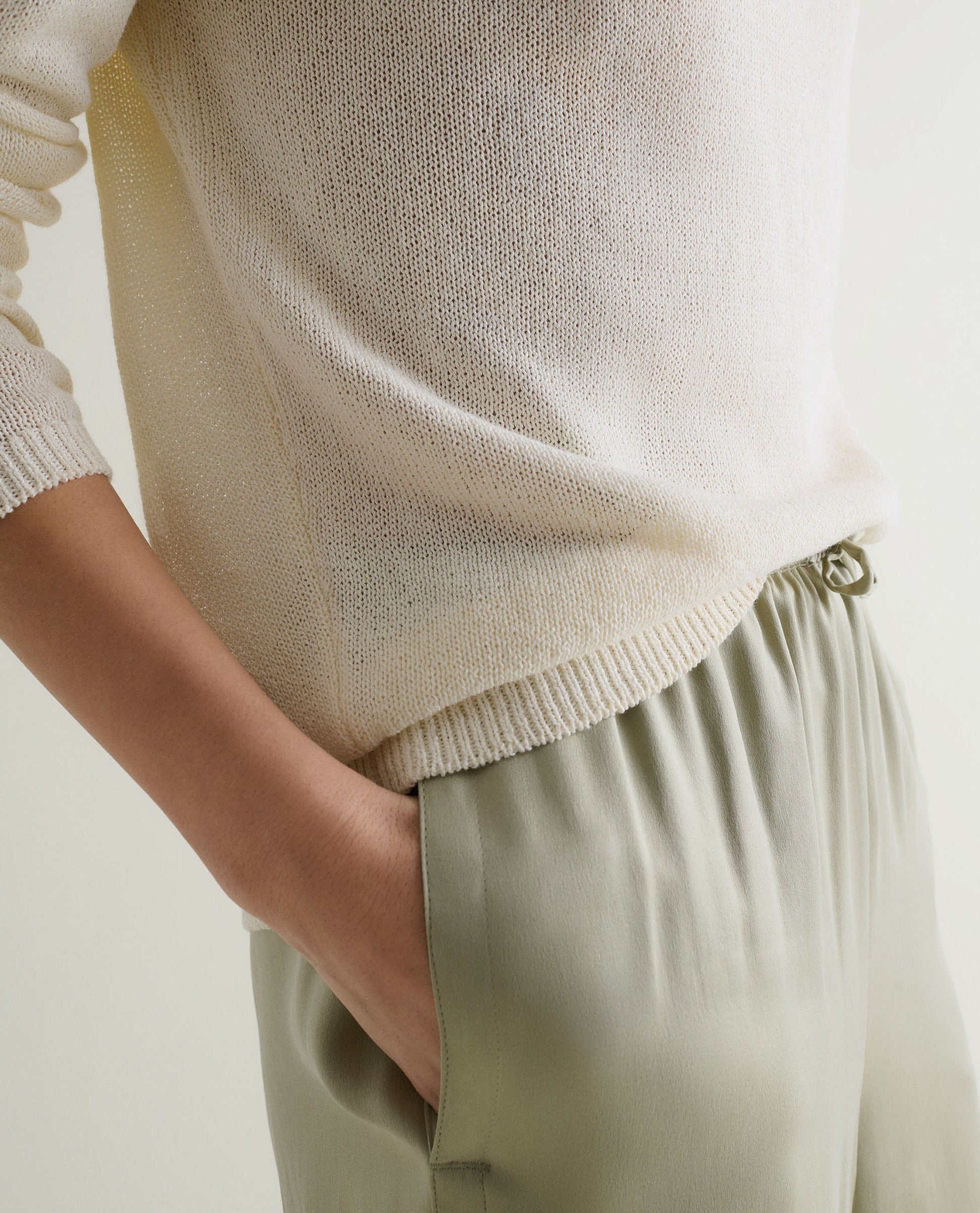 Women's Cotton Bouclé Slash Neck Jumper - Parchment