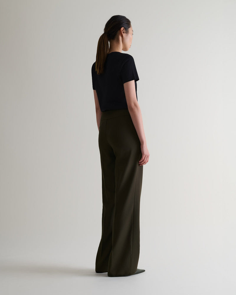 Trouser Rise Women's Tropical Wool Wide Leg Trouser | Rise & Fall